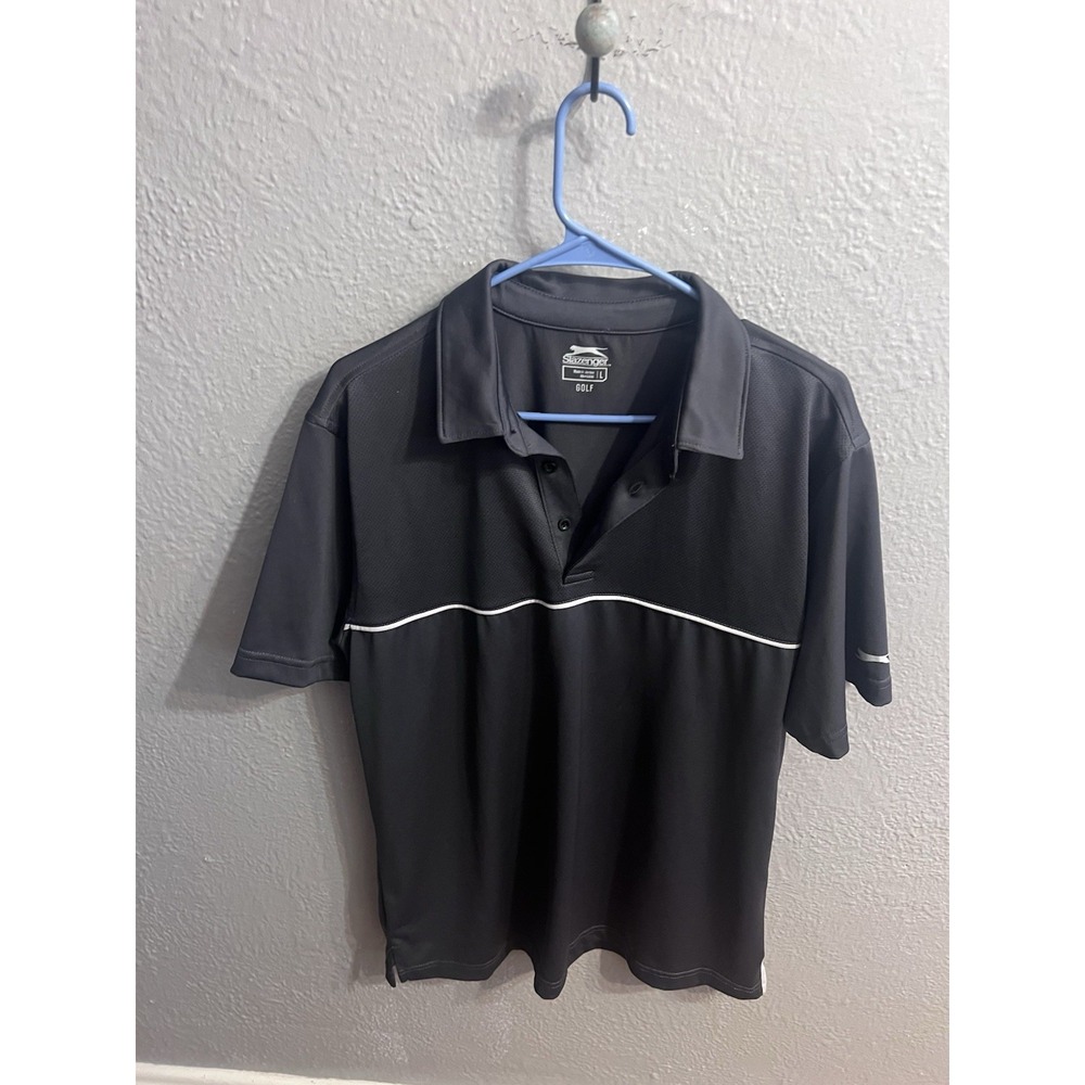 Mens Gray Short Sleeve‎ Slazenger Golf Polo Size Large